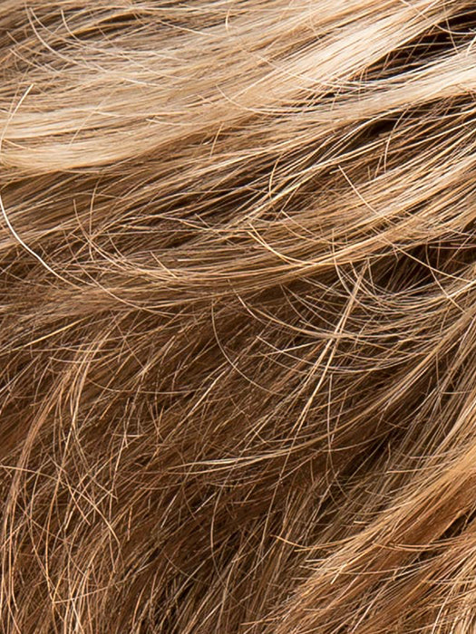 TOBACCO ROOTED 830.26.27 | Medium Brown blended with Light Auburn and Light Golden Blonde and Dark Strawberry Blonde and Shaded Roots
