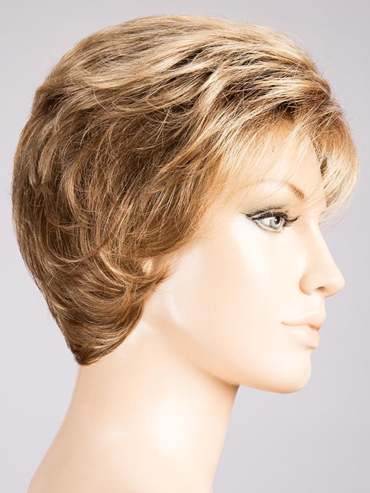 TOBACCO ROOTED 830.26.27 | Medium Brown blended with Light Auburn and Light Golden Blonde and Dark Strawberry Blonde and Shaded Roots