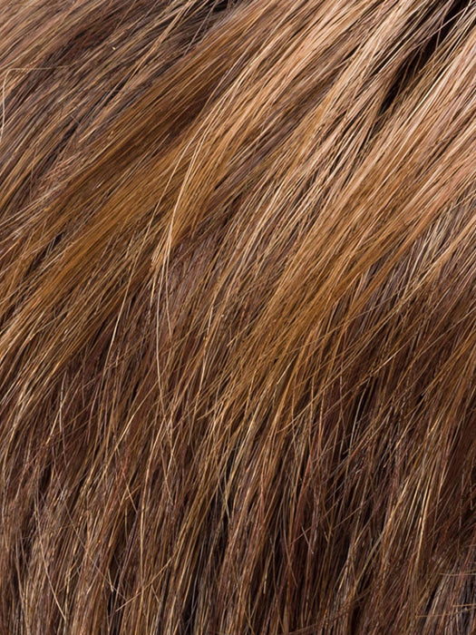 ELAN by ELLEN WILLE in CHOCOLATE ROOTED 830.27.33 | Medium Brown, Light Auburn, Dark Strawberry Blonde, and Dark Auburn blend with Dark Shaded Roots