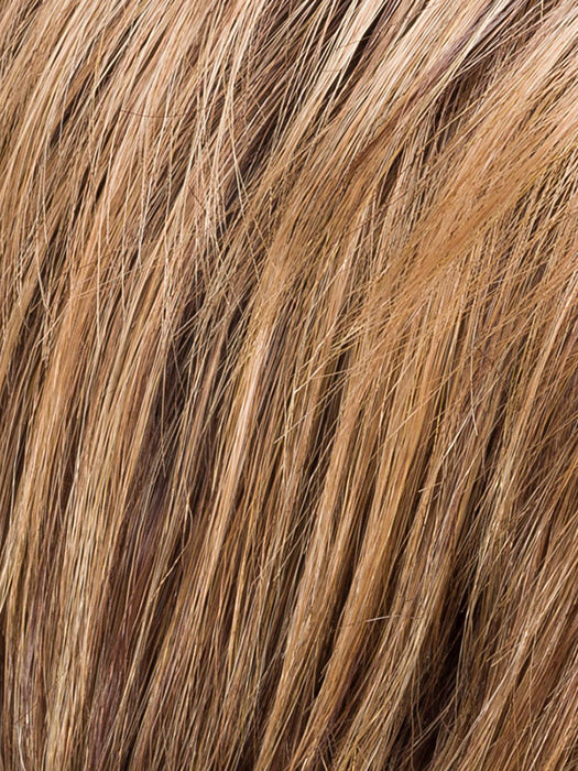 ELAN by ELLEN WILLE in MOCCA ROOTED 9.830.20 | Medium Warm Brown, Medium Brown, Light Auburn, and Light Strawberry Blonde blend with Dark Shaded Roots