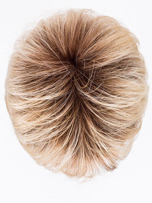 ELAN by ELLEN WILLE in SANDY BLONDE ROOTED 22.20.25 | Light Neutral Blonde, Light Strawberry Blonde, and Lightest Golden Blonde blend with Dark Shaded Roots