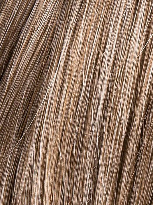 SMOKE ROOTED 48.38.36 | Medium Brown blended with 35% Pure White and Pure White lighted front with medium roots