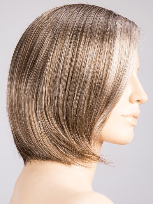 SMOKE ROOTED 48.38.36 | Medium Brown blended with 35% Pure White and Pure White lighted front with medium roots