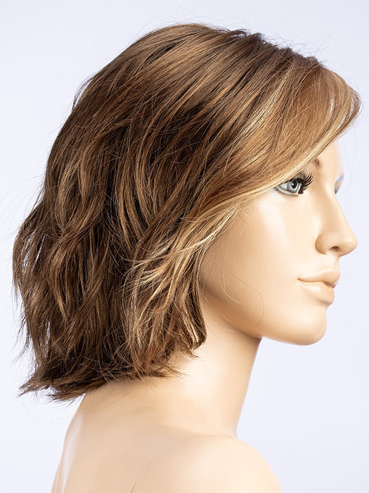 MOCCA LIGHTED 12.830.20 | Medium/Lightest Brown blended with Light Auburn and Light Strawberry Blonde and Highlighted Bangs