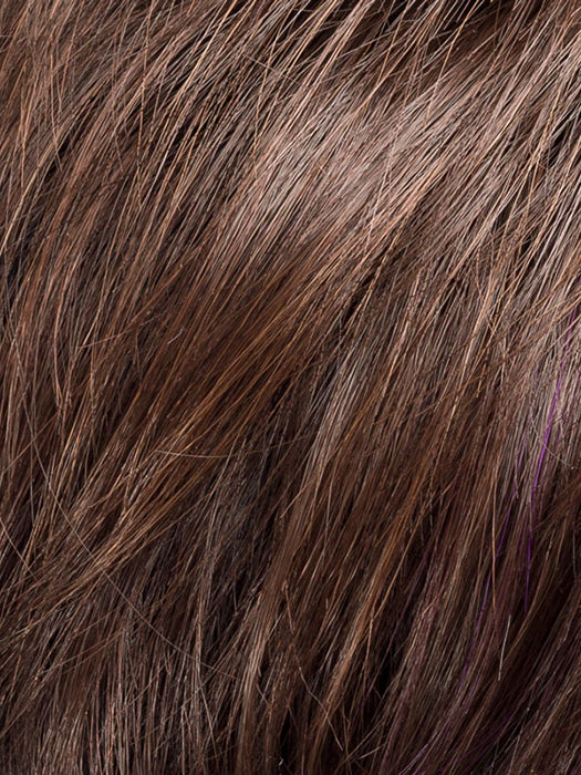 ELAN by ELLEN WILLE in PLUM BROWN ROOTED 4.33.133 | Darkest Brown, Dark Auburn, and Red Violet blend with Dark Shaded Rooted