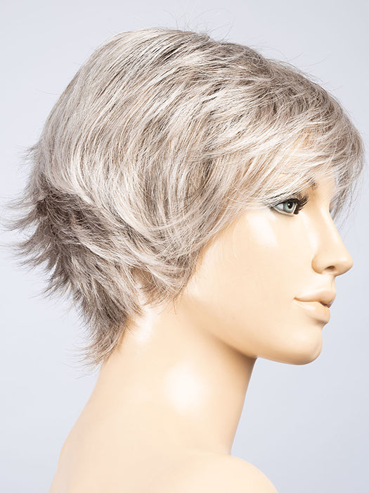 GREY MULTI SHADED 56.58.49 | Lightest Brown (12) blended with grey (75%)  Dark Brown (4) blended with grey (60%) with Silver White blend with light shaded roots